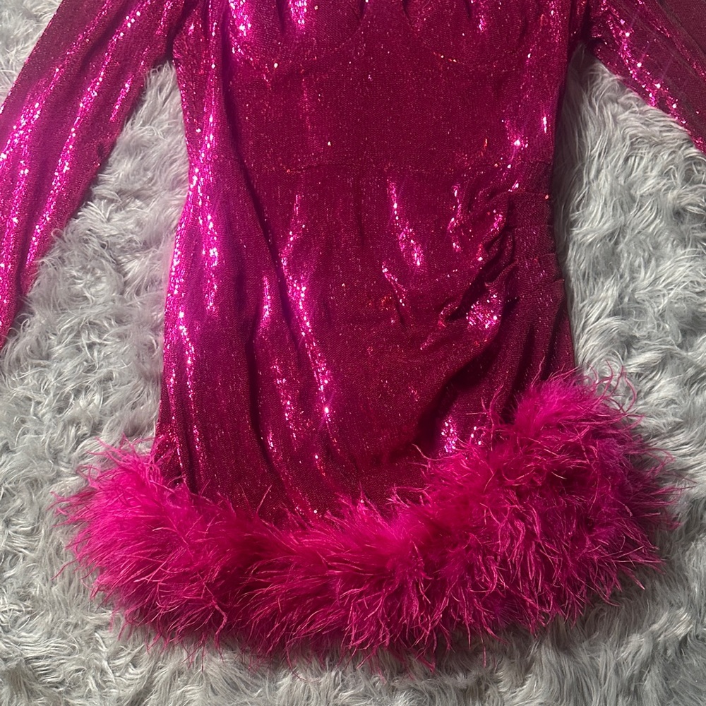 NADINE MERABI Vibrant Pink Sequin Dress xxl - Picture 3 of 7